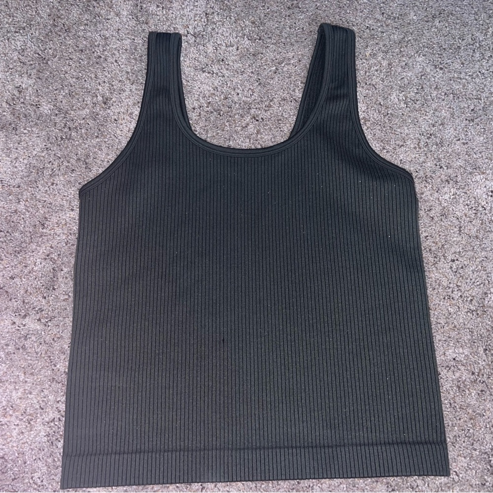 Black Ribbed Tank Top